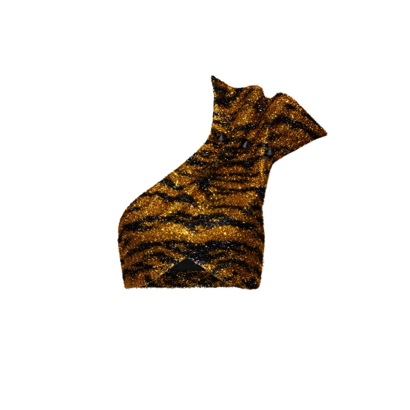 ONE SHOULDER FUZZY TOP IN LEOPARD PRINT