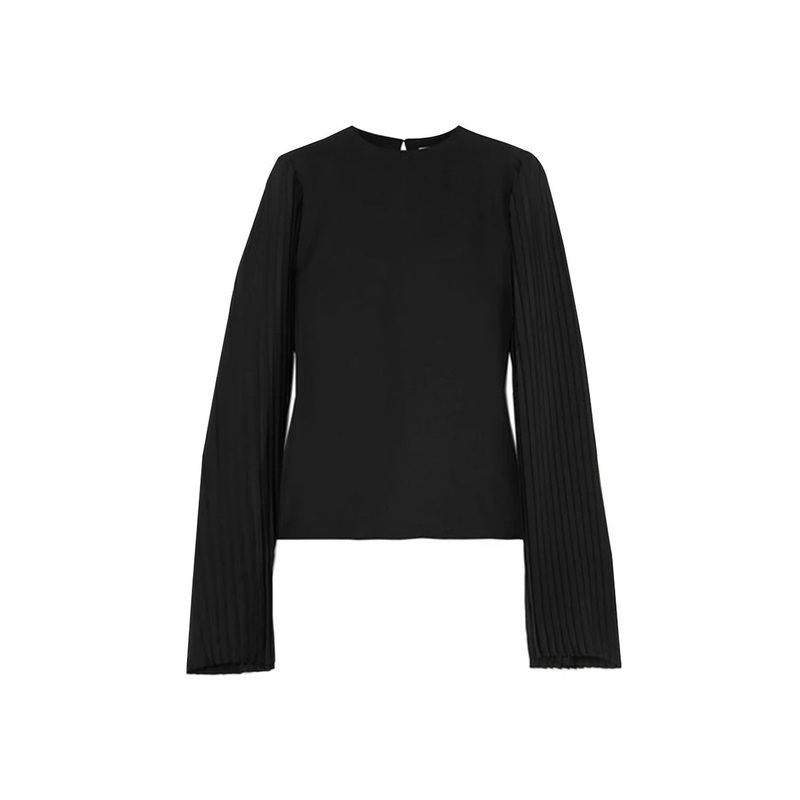 PLEATED CREPE DE CHINE TOP