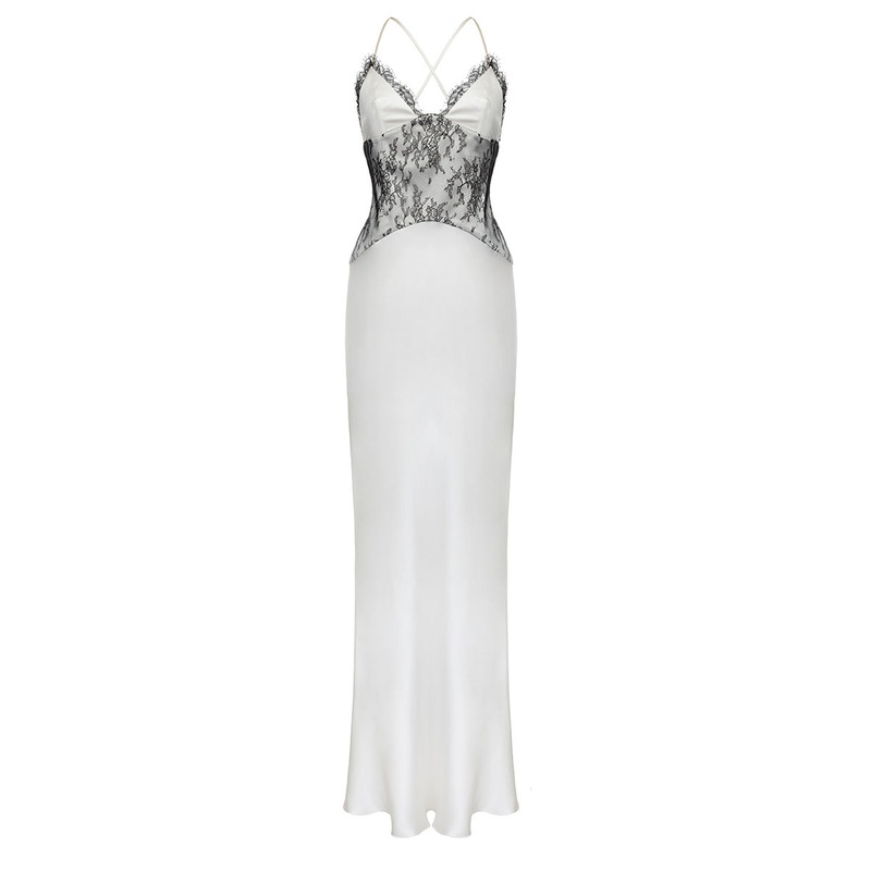 RENDEZ-VOUS GOWN IN WHITE AND BLACK