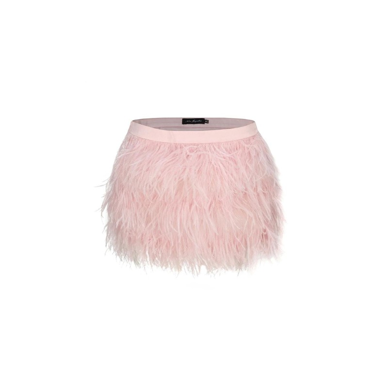 AMBRE PINK FEATHER MINI SKIRT