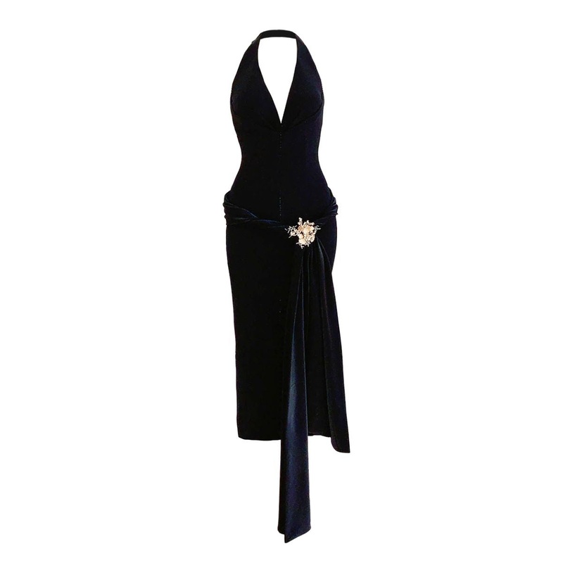 BLACK MYSTERY MIDI DRESS