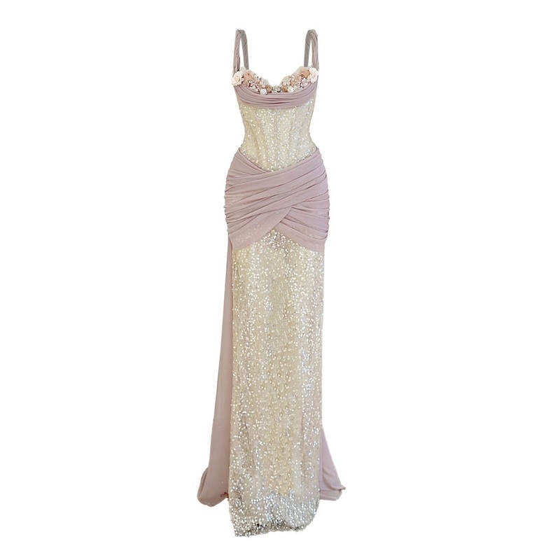 FLORAL NUDE GOWN