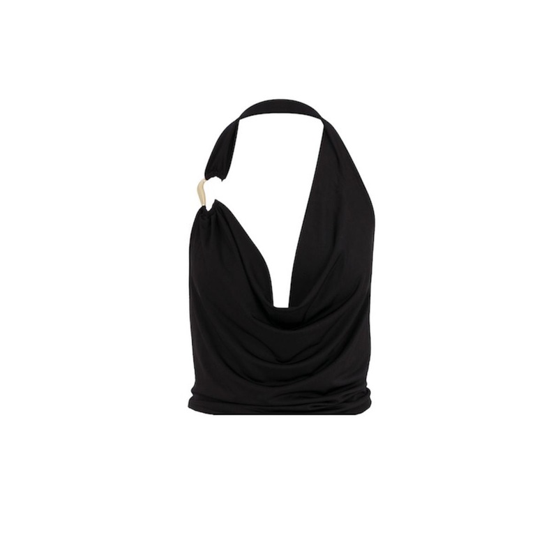 FRANCA JERSEY BLOUSE IN BLACK