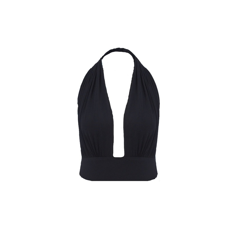 INES JERSEY BLOUSE IN BLACK