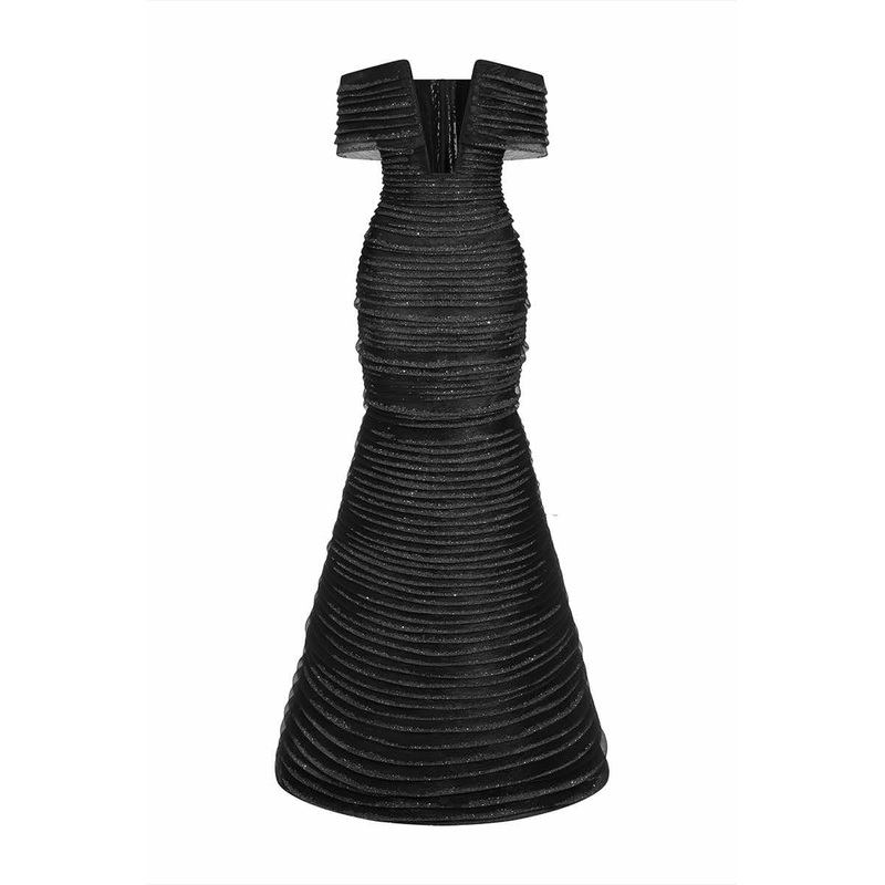LONG BLACK CUT-OUT GOWN