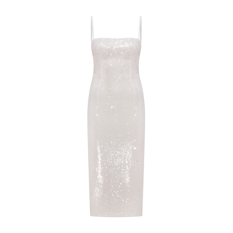 MILES SEQUIN DRESS IN CLOUD CREAM