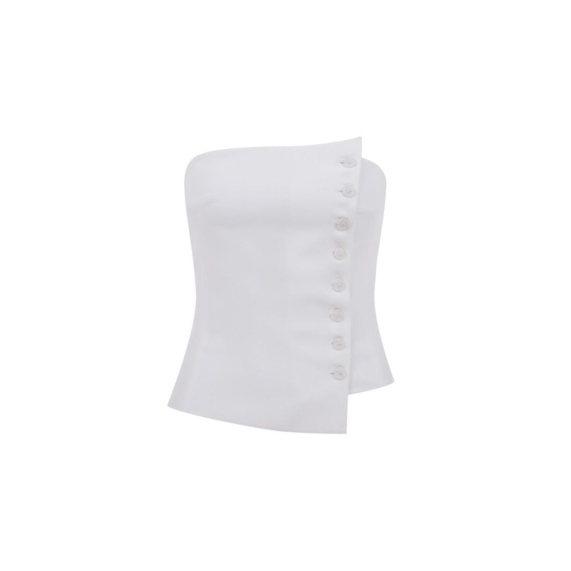 ODYLE CREPE BUSTIER IN BLANCHE