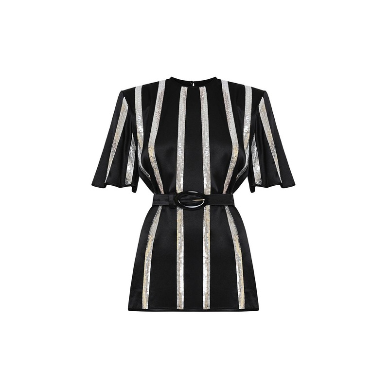 STELLAR STRIPED BLOUSE IN BLACK