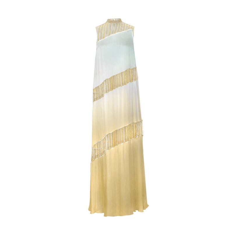 THE SUSPENDED SEQUINS ASYMMETRIC DRESS