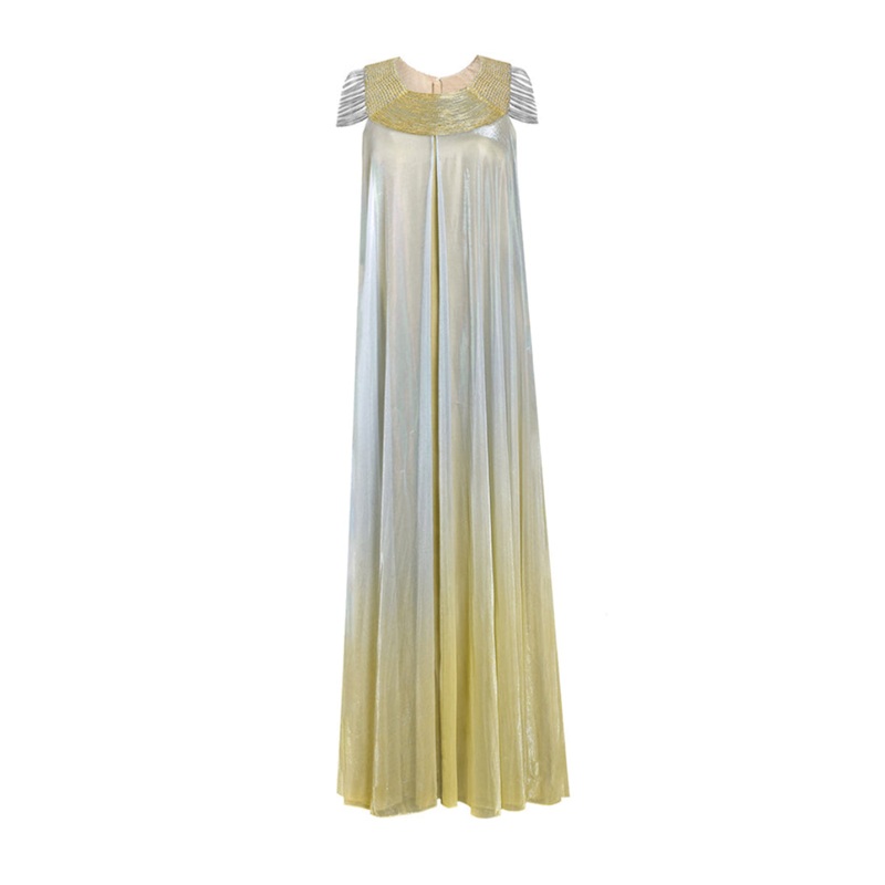 WOVEN YOKE KAFTAN DRESS