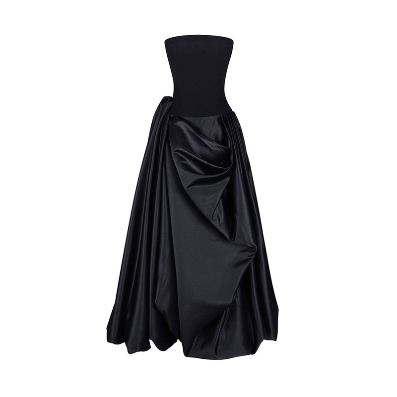 BLACK ASYMMETRICAL DRESS IN BLACK