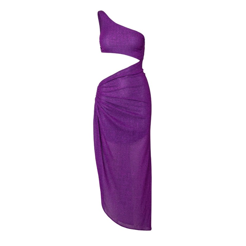ABEL ZADEH ASYMMETRIC CUT-OUT MIDI DRESS