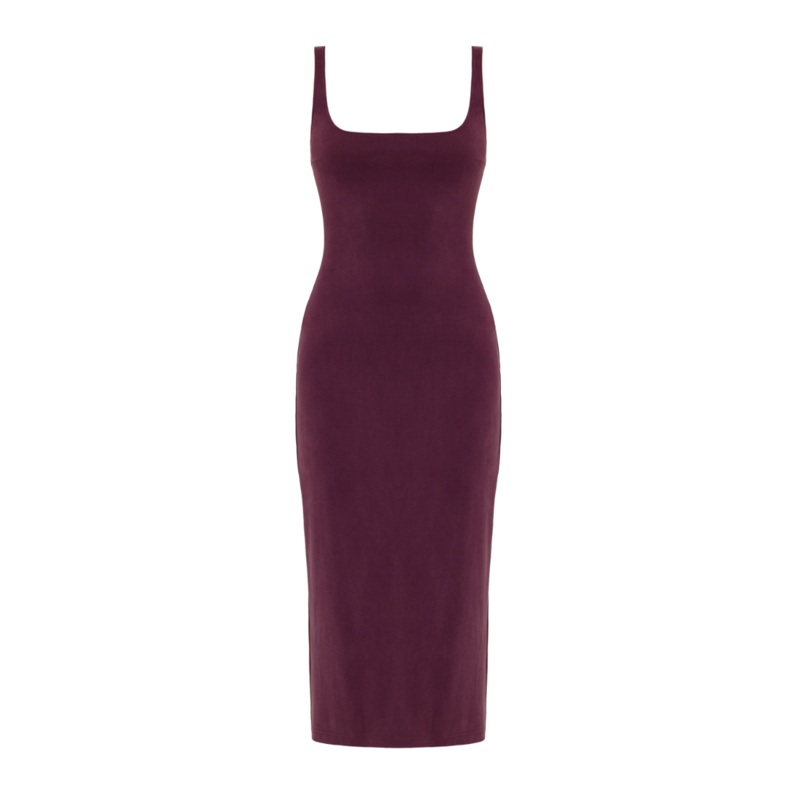 OLIVIA GRAPE PURPLE MIDI BODYCON DRESS