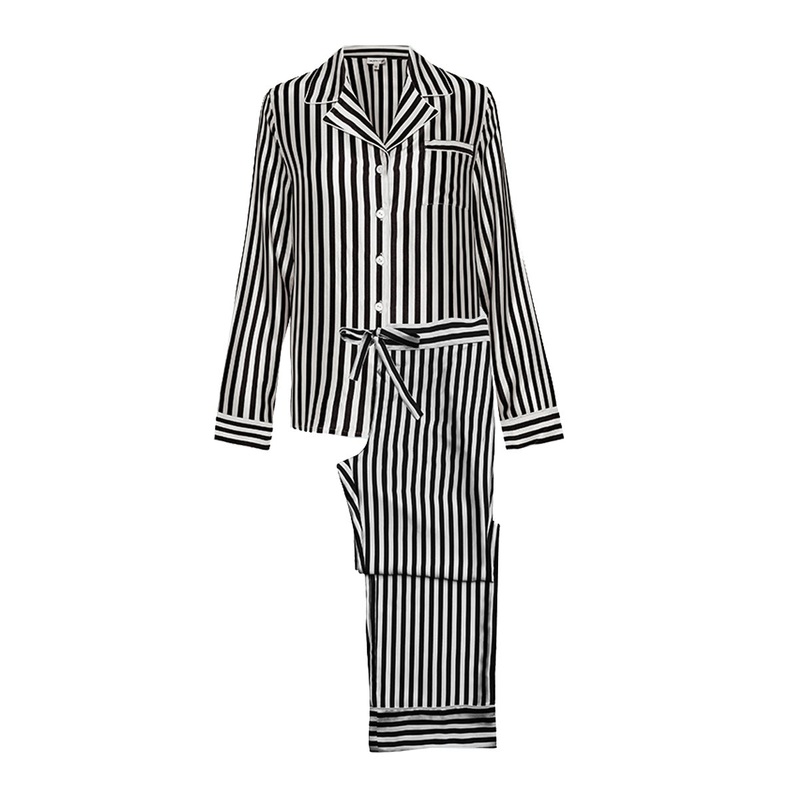 STRIPE WOMEN’S PAJAMA SET IN BLACK