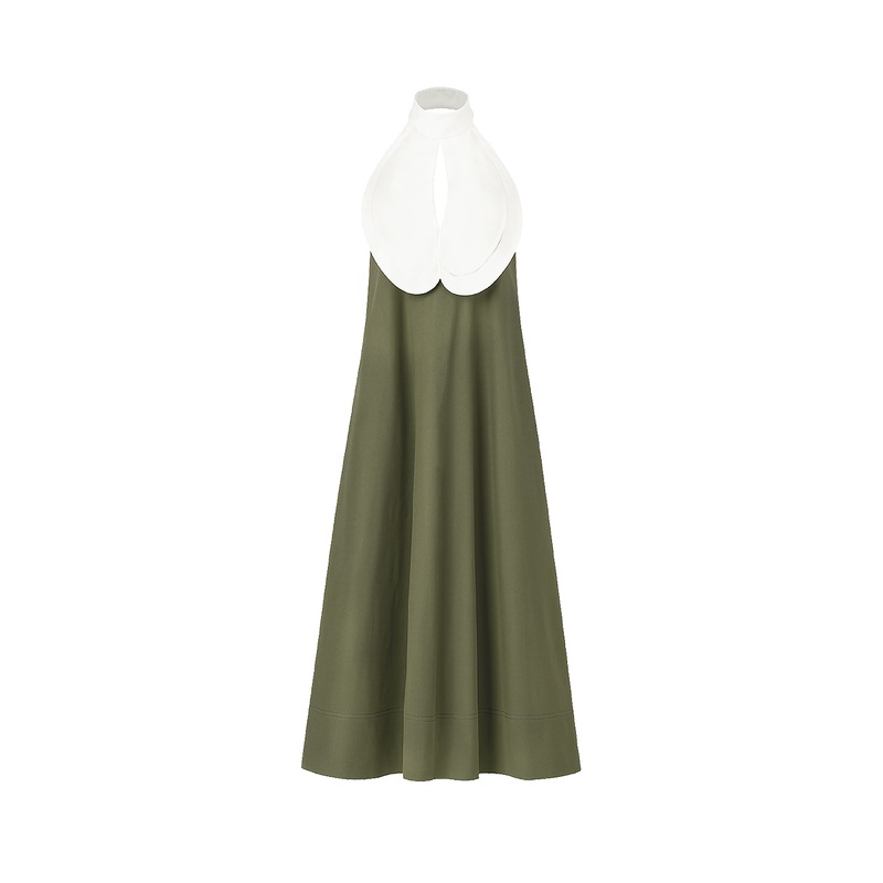 TULIP DRESS IN DUSKY GREEN