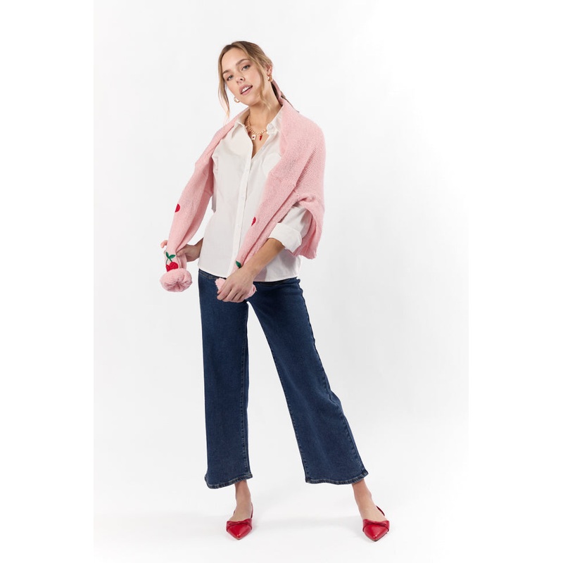 All My Love Heart Pocket Ivory Button Down Blouse FINAL SALE