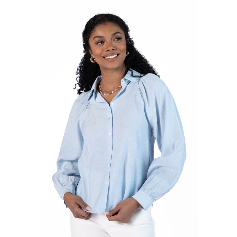 Basic Foundation Blue Button Down Blouse FINAL SALE