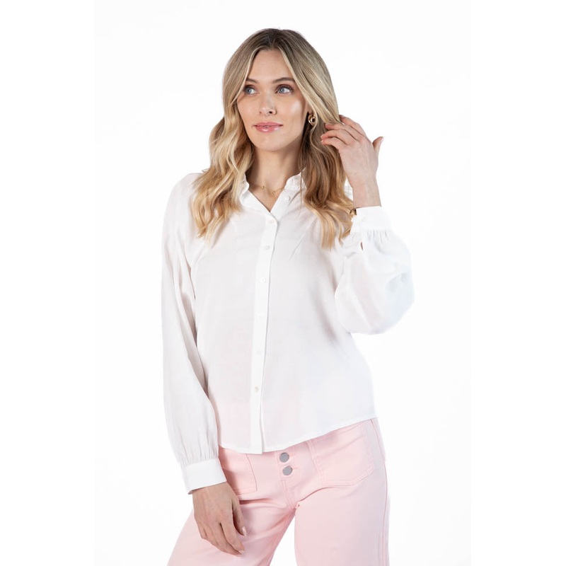 Basic Foundation Ivory Button Down Blouse FINAL SALE