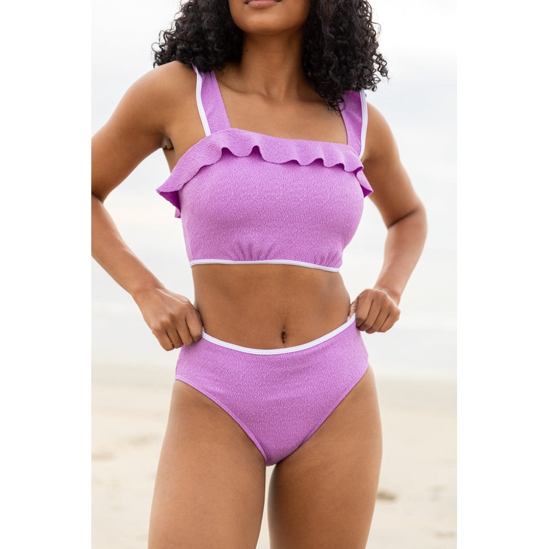 Let’s Sea What Happens Purple Ruffle Detail Bikini Bottom FINAL SALE
