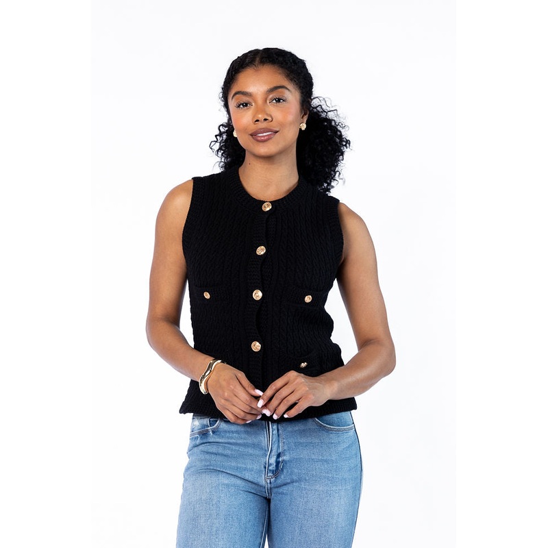 Never Settle Black Sweater Vest