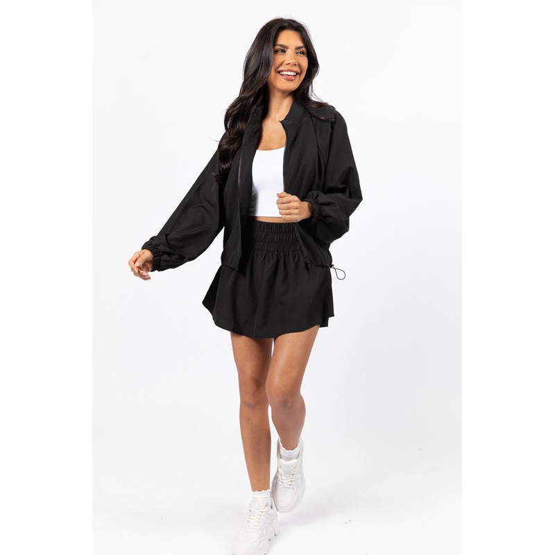 On The Daily Black Full-Zip Windbreaker FINAL SALE