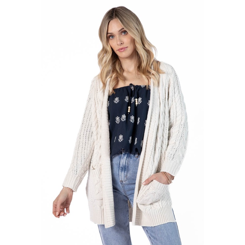 Sweet Nothings Cream Chunky Cable Knit Cardigan