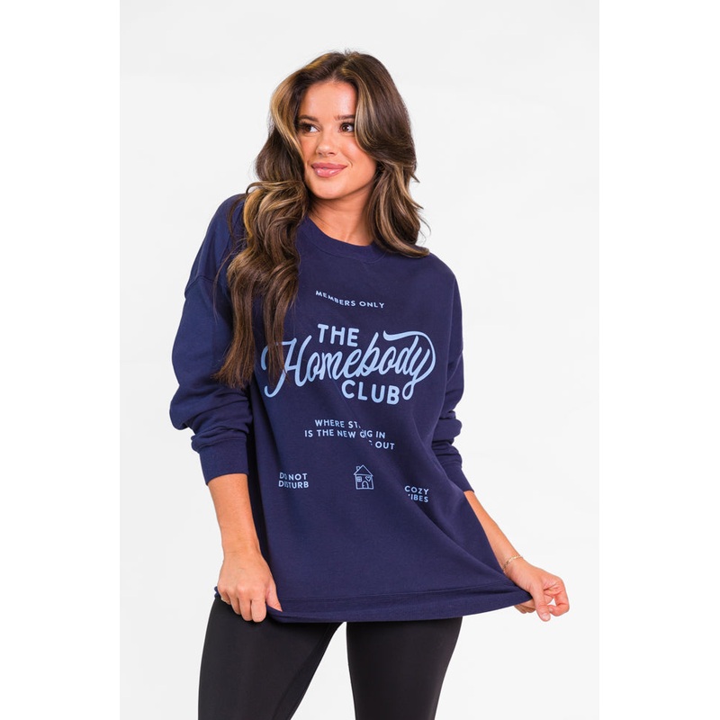 The Homebody Club Navy Graphic Sweatshirt FINAL SALE