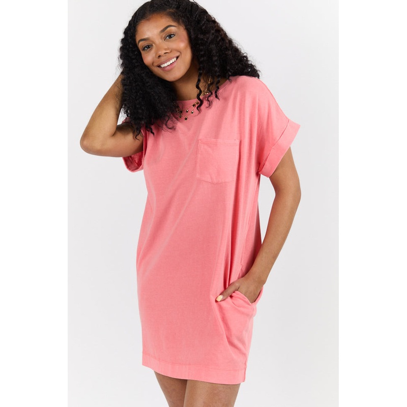Memories That Last Coral T-Shirt Dress