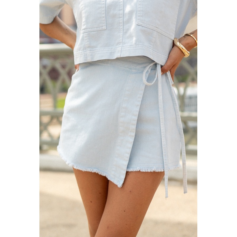 New Ways Ice Blue Wrap Skort