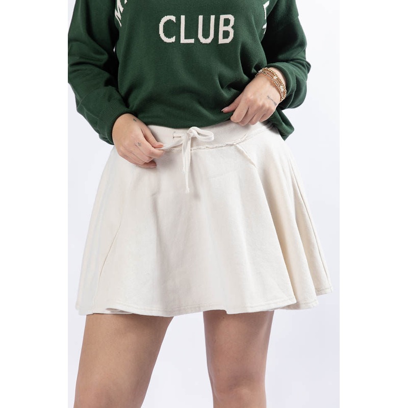Where To Next Cream Knit Skort