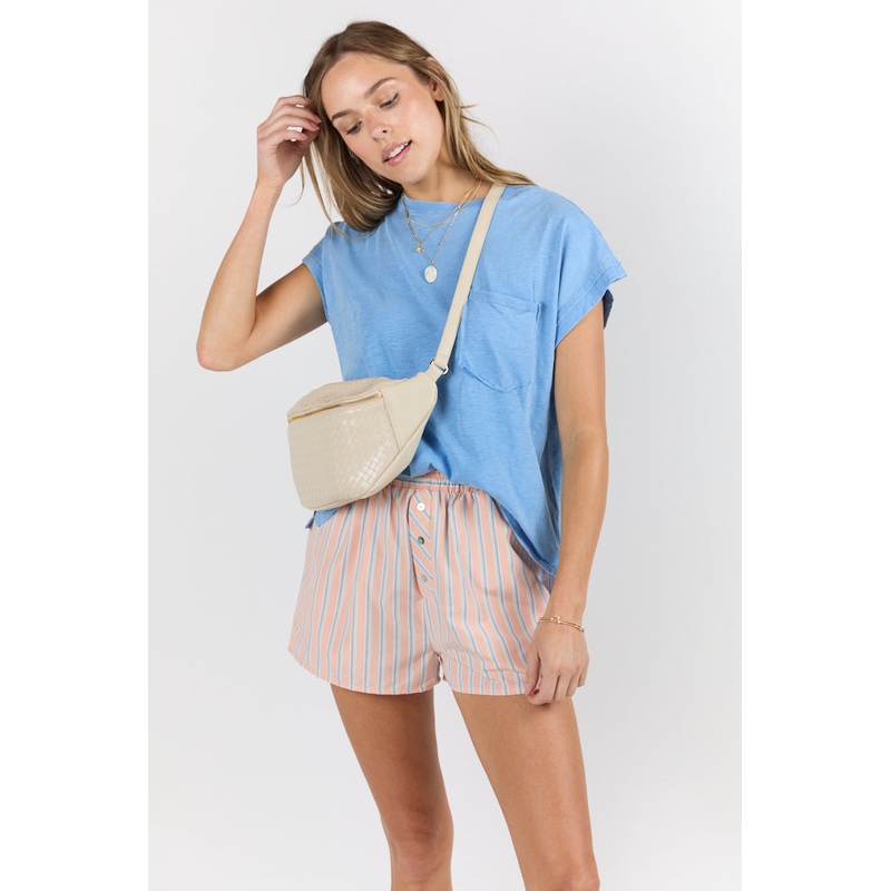 All Washed Up Blue Knit Pocket Tee