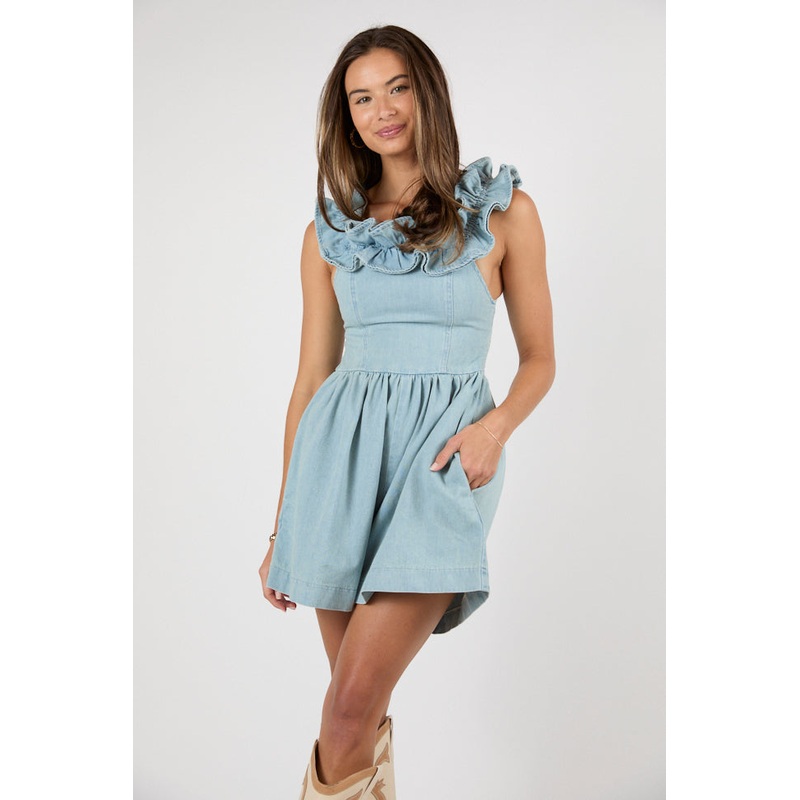 Blue Jean Queen Denim Romper