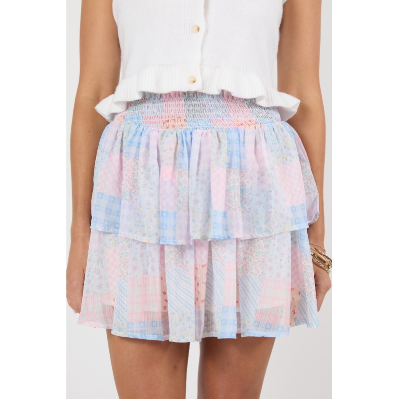 Breezy Multi Pattern Print Tiered Skort FINAL SALE