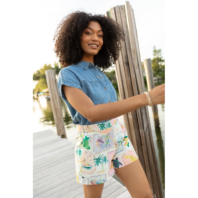 Iconic Tropical Vacation Printed Shorts