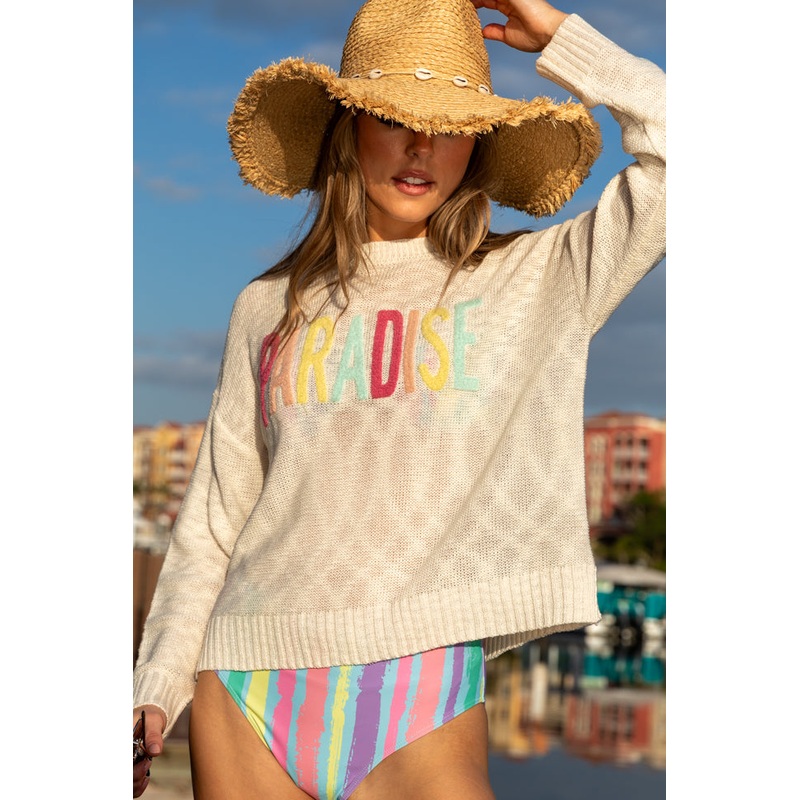 Lost In Paradise Multi Color Paradise Light Weight Sweater