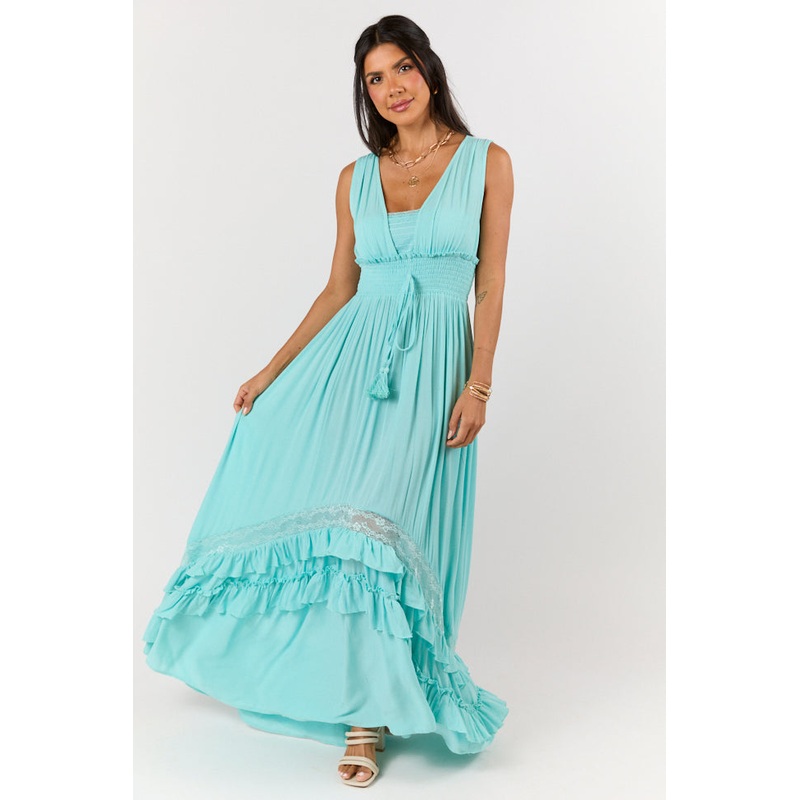 Lucky To Have You Light Blue Sleeveless Maxi Dress
