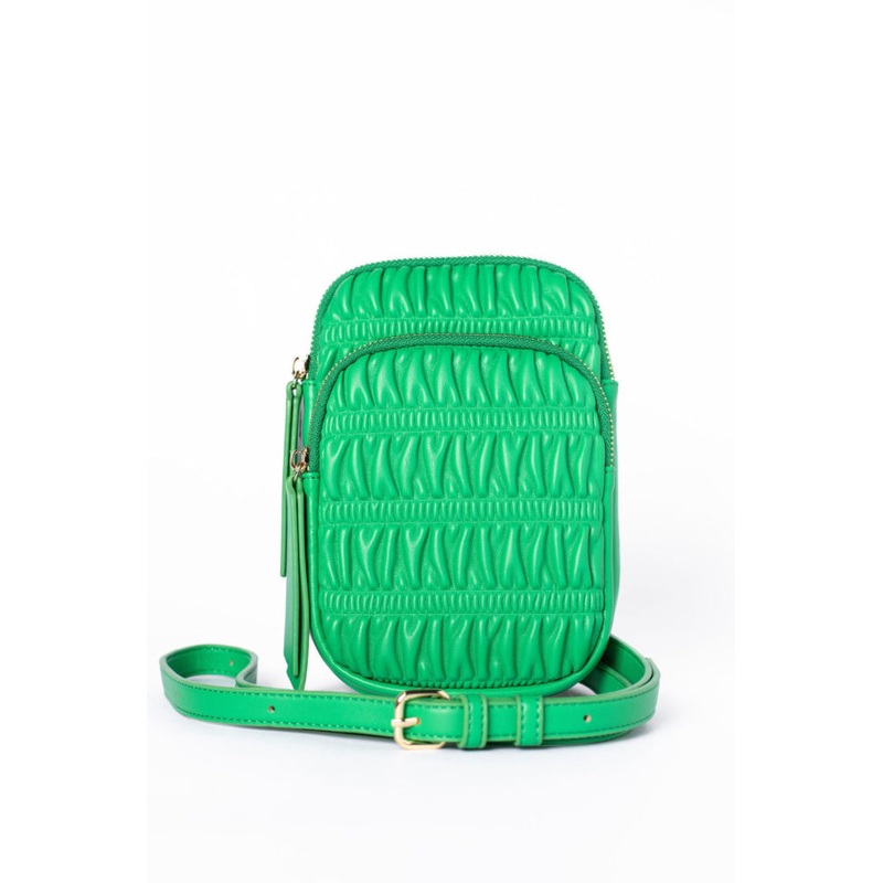 Green Ruched Crossbody Purse