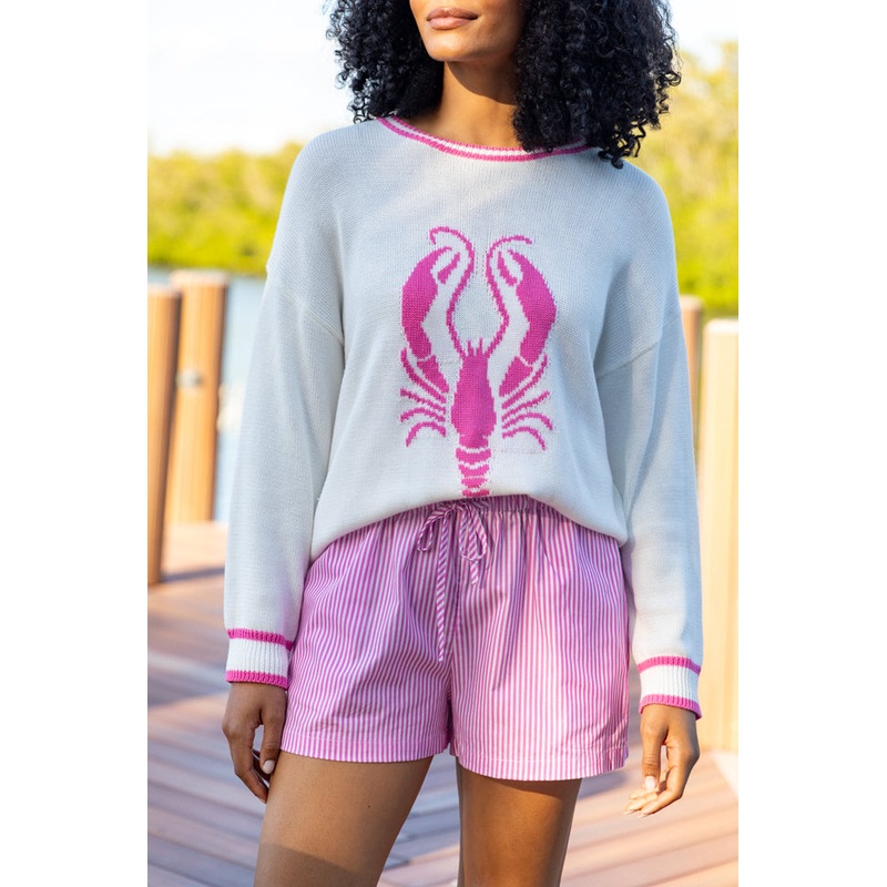 Never Leave Pink Striped Drawstring Shorts