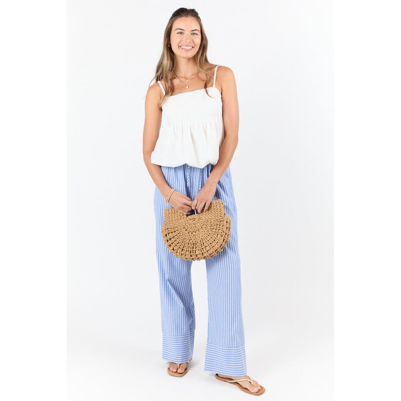 Pinky Promise Ivory Bubble Hem Tank