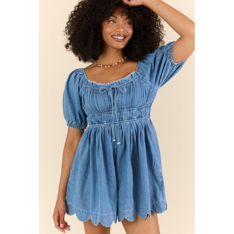 Stockyard Stroll Denim Romper