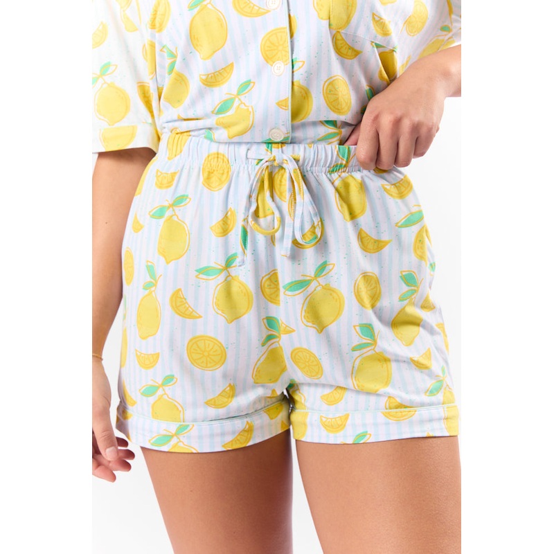 Under the Stars Lemon Print Pajama Shorts