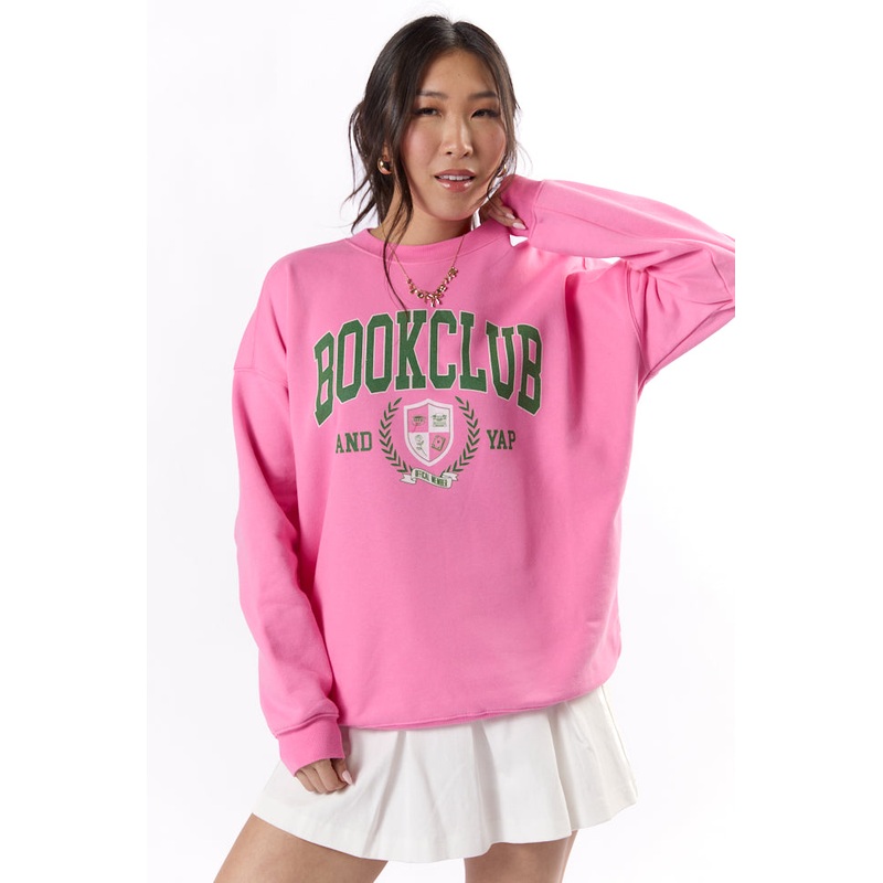 Book Club Pink Graphic Sweatshirt