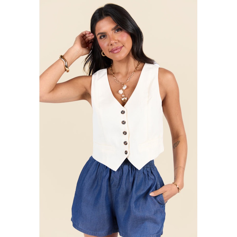 Charmed Feeling White Vest Top