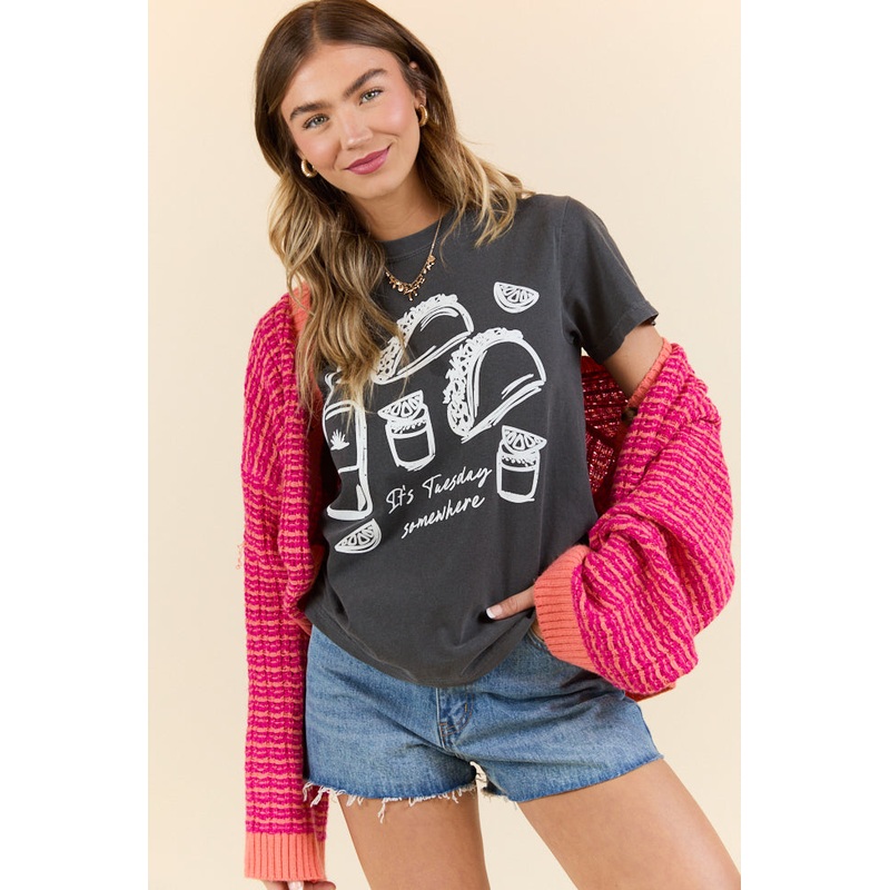 It’s Tuesday Somewhere Dark Grey Graphic Tee