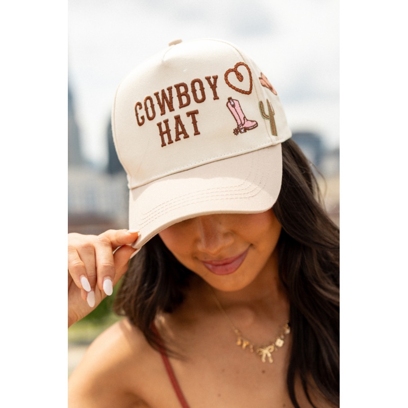 Cowboy Hat Beige Baseball Cap