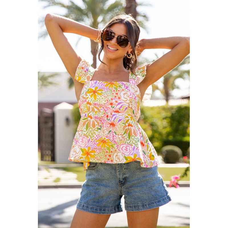 Iconic Woven Floral Print Tank