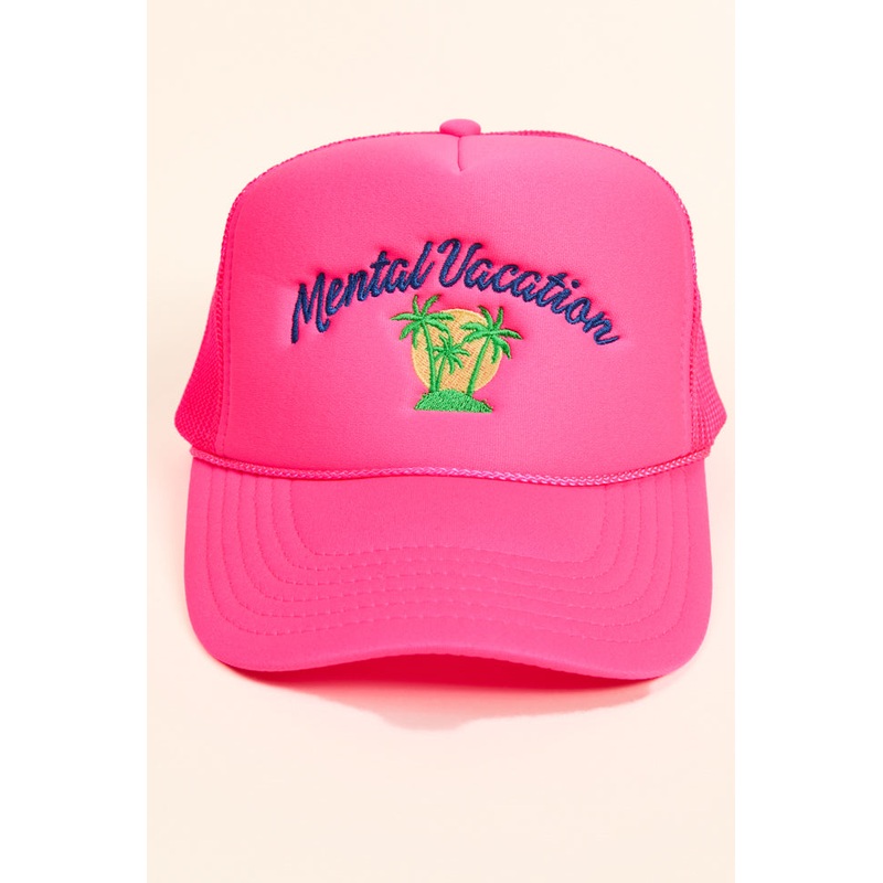 Mental Vacation Pink Trucker Hat