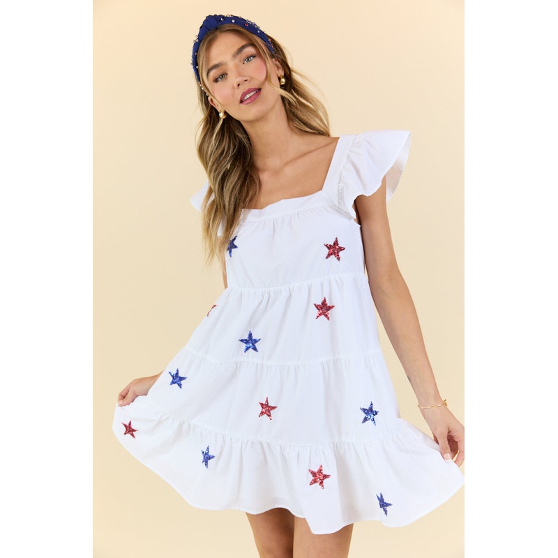 American Beauty Sequin Star Mini Dress