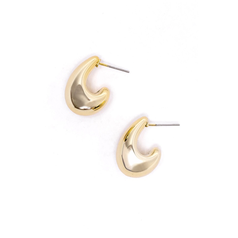 Half Hoop Dome Gold Earrings