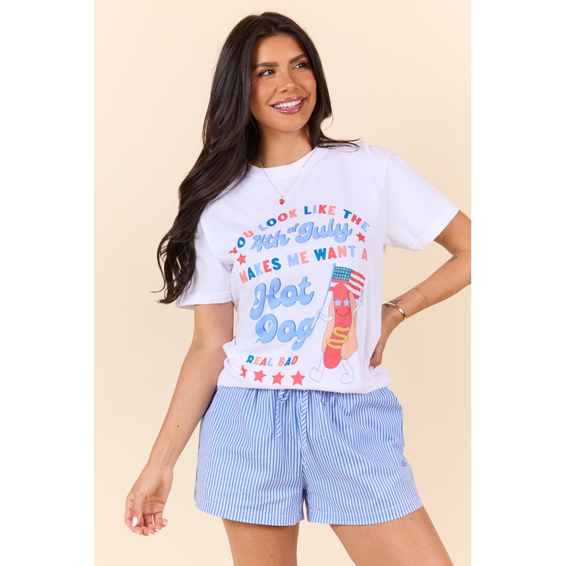 I Look Like the 4th Of July White Graphic Tee